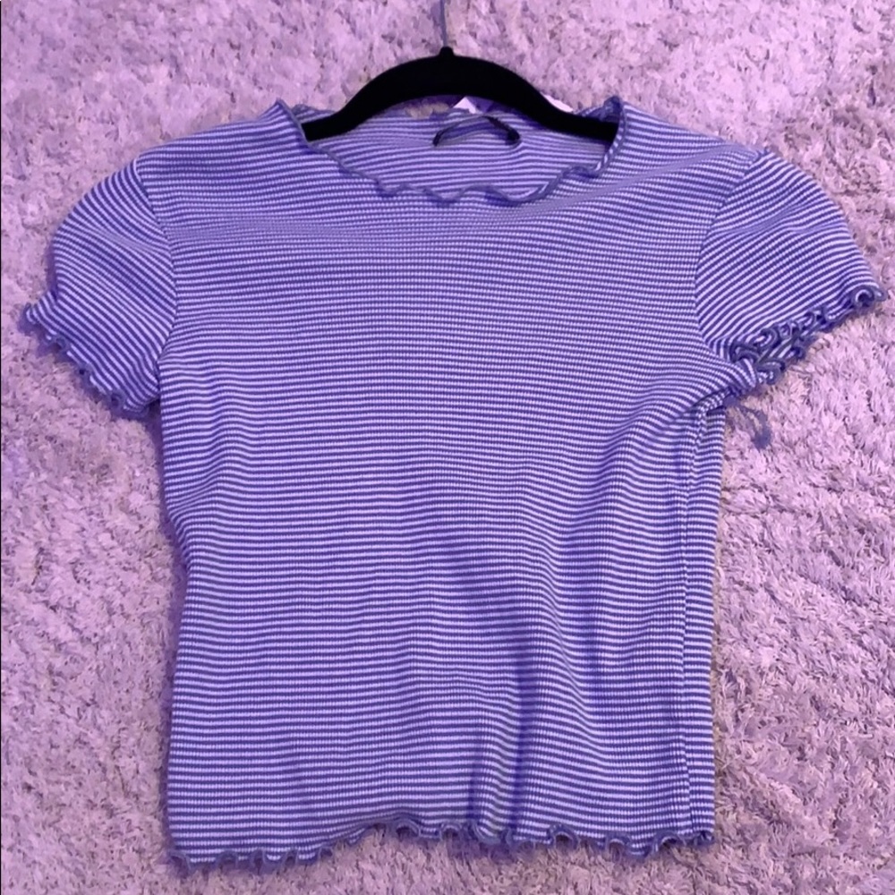 white and blue striped wynn top brandy melville